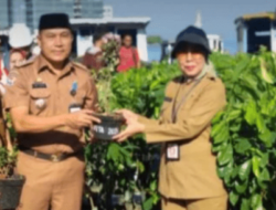 Camat Kepulauan Sangkarrang, Asdar, Menerima Penyaluran Bibit Tanaman dari Pemkot Makassar